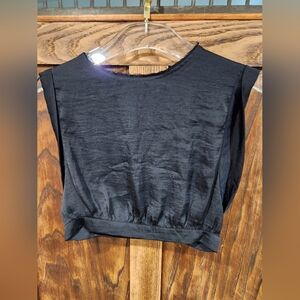 Free People Croped Black Blouse Sz Xs